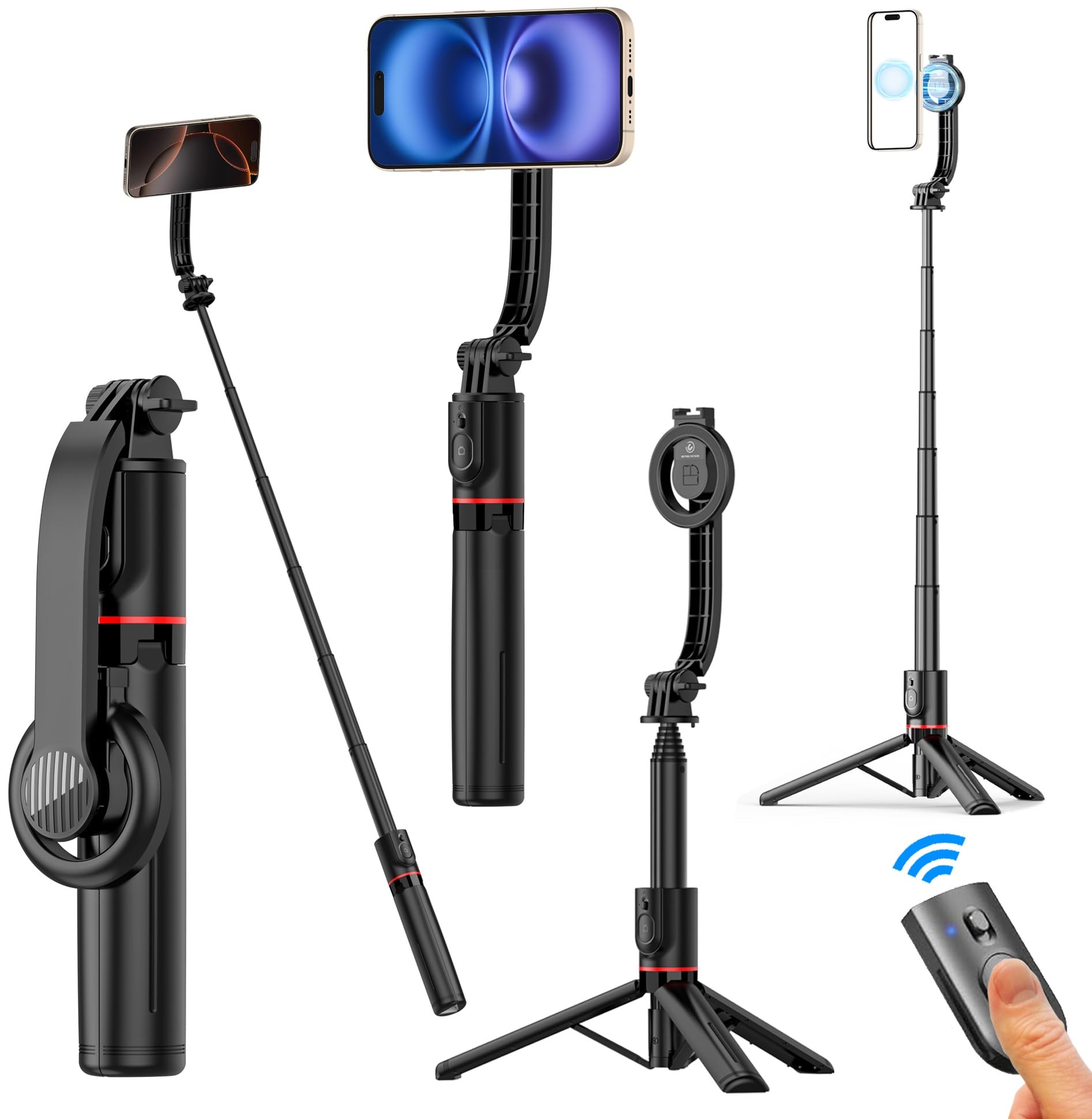 Trépied Smartphone Spigen Wondersnap MagFit Magnétique - Perche Selfie Bluetooth Pour IPhone/Galaxy