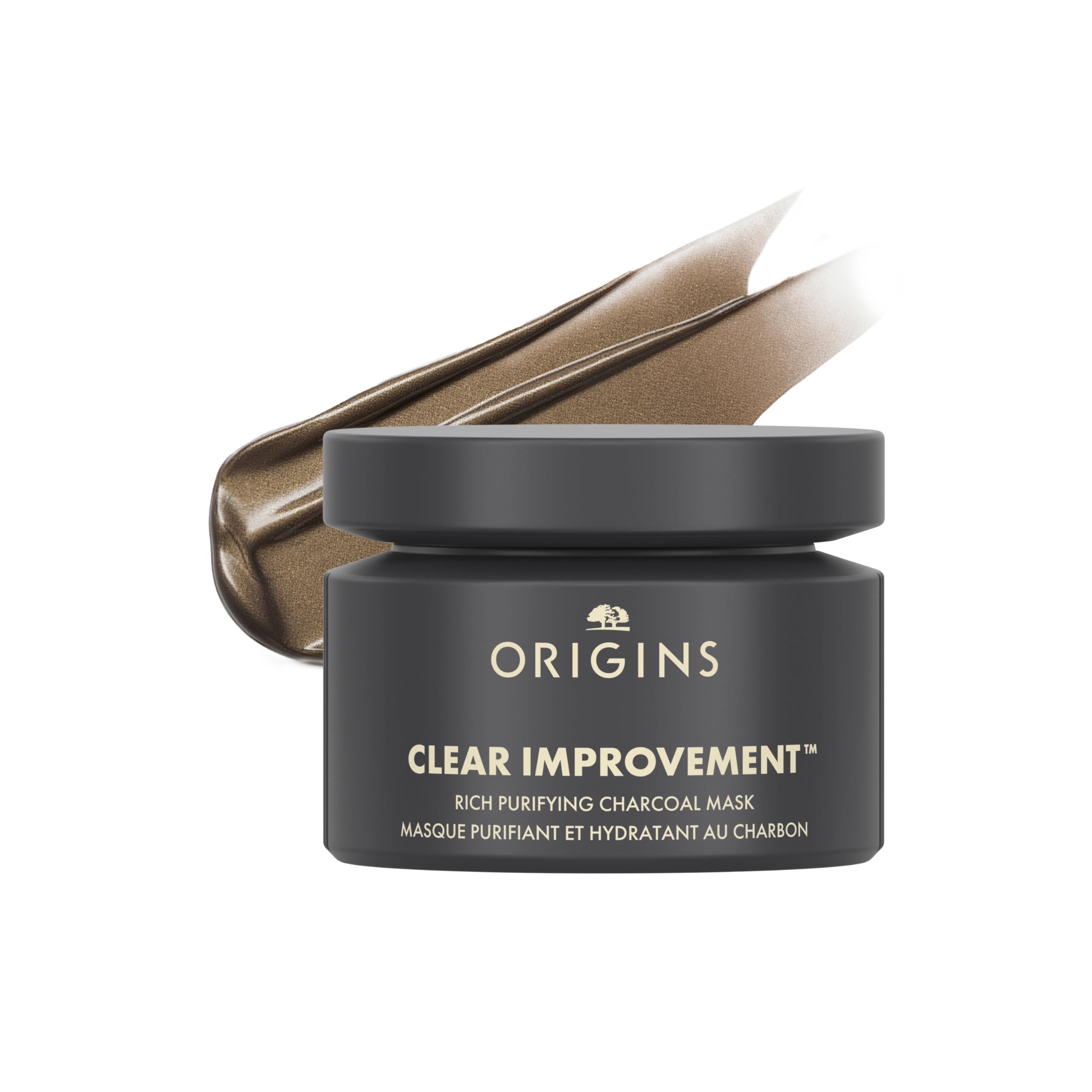 Origins Clear Improvement Rich Purifying Charcoal Face Mask 75 ml | Reinigt tiefenwirksam trockene Haut | Mit Bambuskohle, Sheabutter und Tonerde