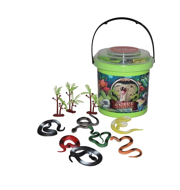 Wild Republic- Juego de Figuras de Caza, Mundo de Serpientes, Cubo pequeño, Adventure Bucket Mini, 10 cm