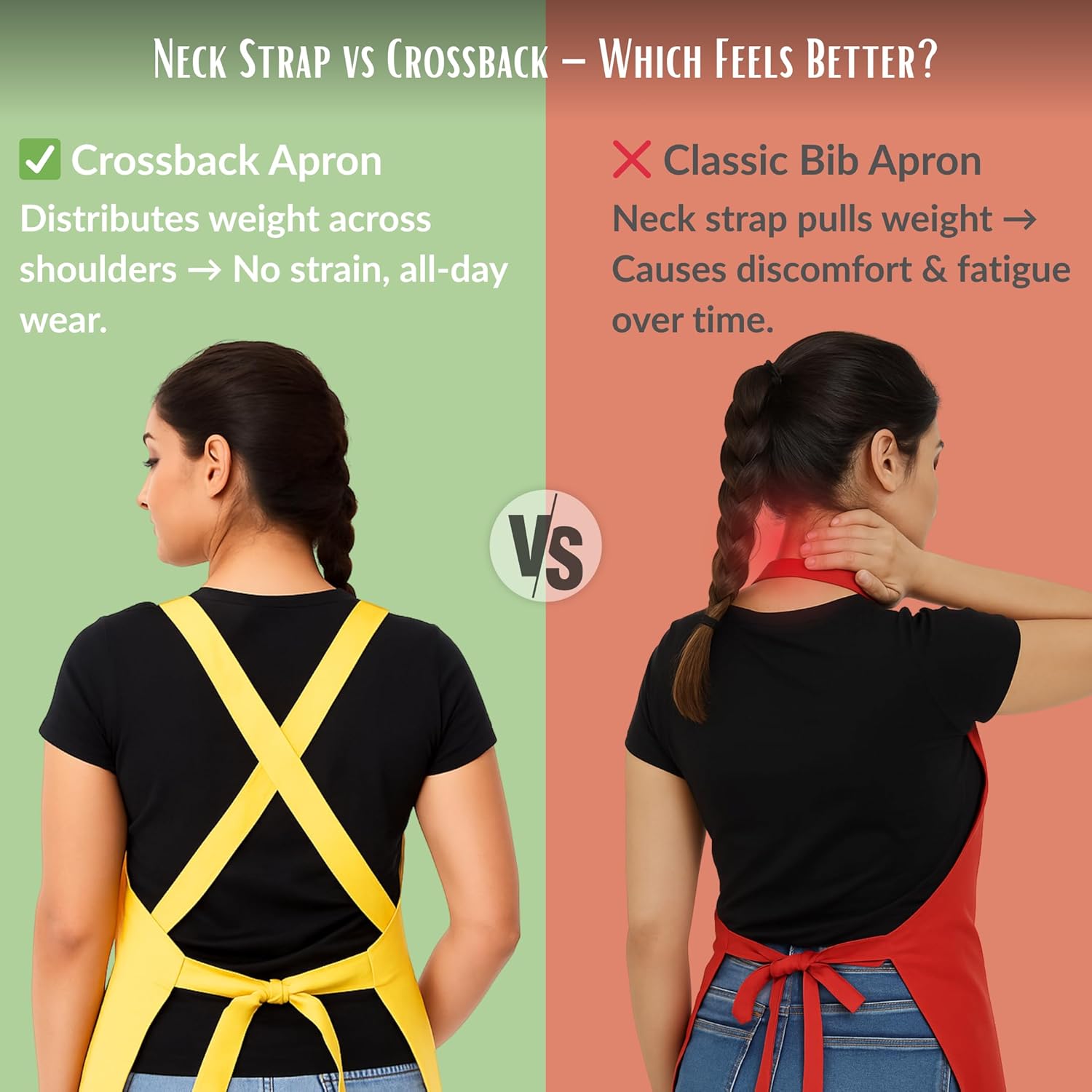 100% Cotton Kitchen Apron with 2 Pockets – Adjustable Chef Apron for Cooking Baking BBQ – Unisex Apron - Image 5