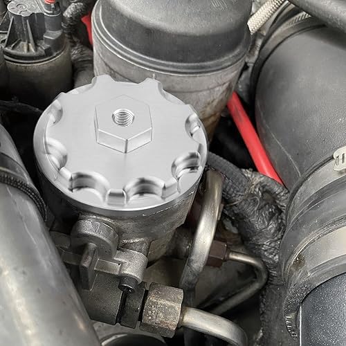 Miniatura 7 de Tapa de filtro de combustible para Ford F250 F350 F450 F550 Super Duty International 6.0L Diesel, con puerto de presión de combustible, color