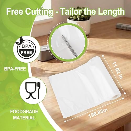 Miniatura 3 de 4 Rolls Vacuum Sealer Bags Compatible with Anova & FoodSaver Vacuum Sealer, 11" x 16.4' and 8.3" x 16.4' BPA-Free Heavy-Duty Rolls for Meal Prep,