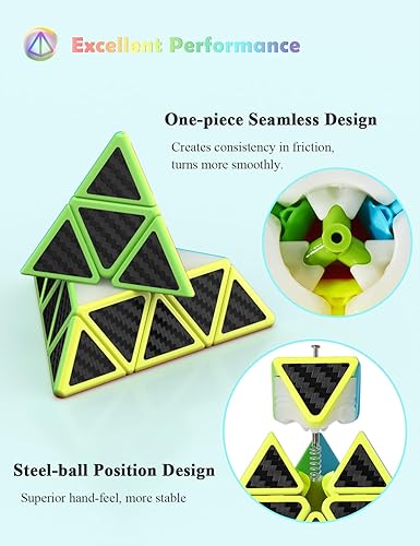 Miniatura 7 de Roxenda Cubo de velocidad cubo de velocidad cubo mágico de fibra de carbono pirámide de 2 x 2 3 x 3