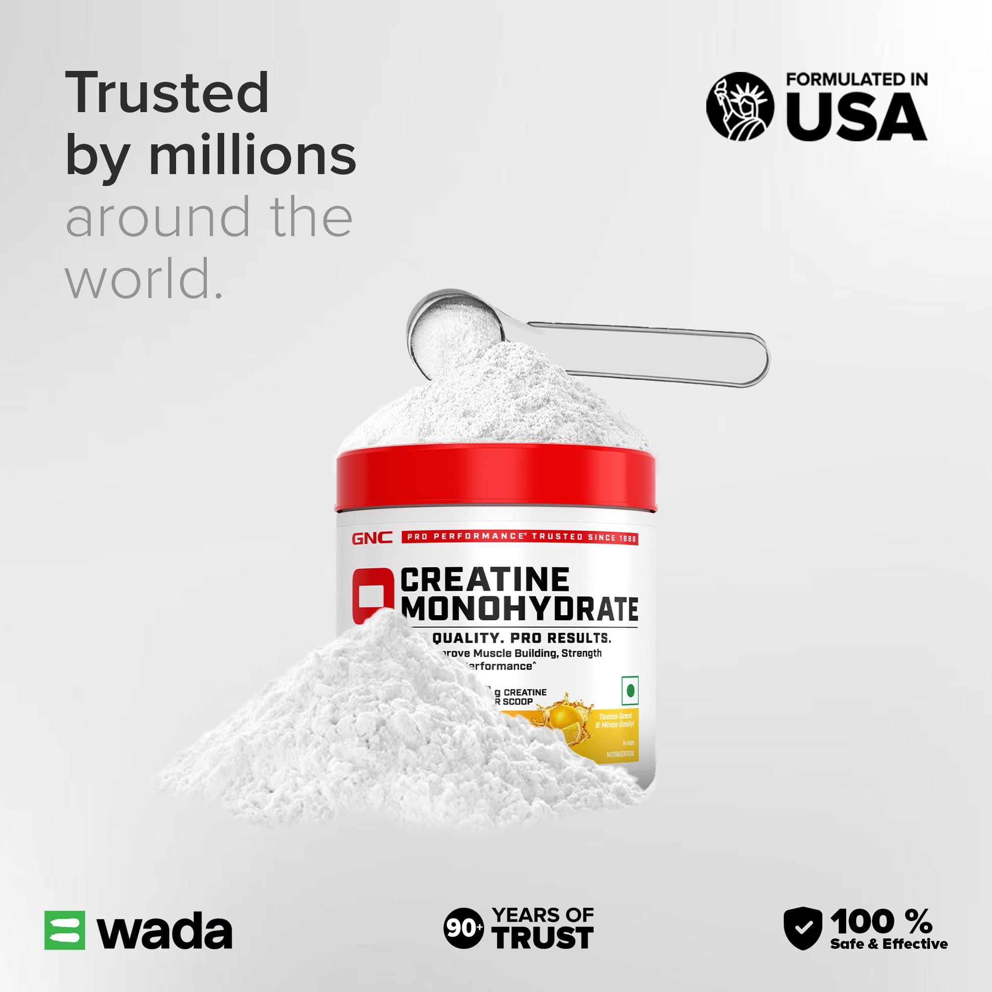 GNC Creatine+ Electrolytes | 3g Creatine Monohydrate + Sodium, Potassium, Calcium, Magnesium | Boosts Muscle Growth, Hydration, Energy & Recovery | Zero Sugar | 100% Veg | 250g | Lemon — Amazon image 14