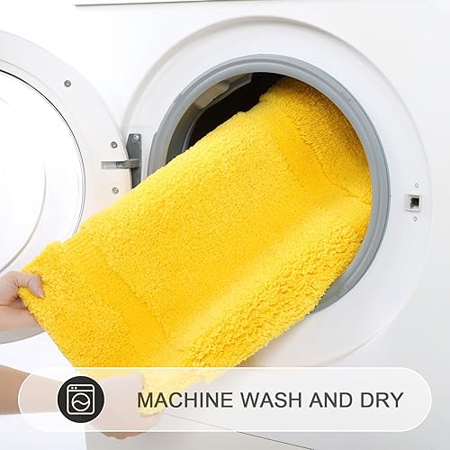 Miniatura 6 de SHACOS Micorfiber - Juego de alfombras de baño con cubierta para tapa de inodoro, 3 piezas, suaves y absorbentes, alfombras de baño en forma de U,