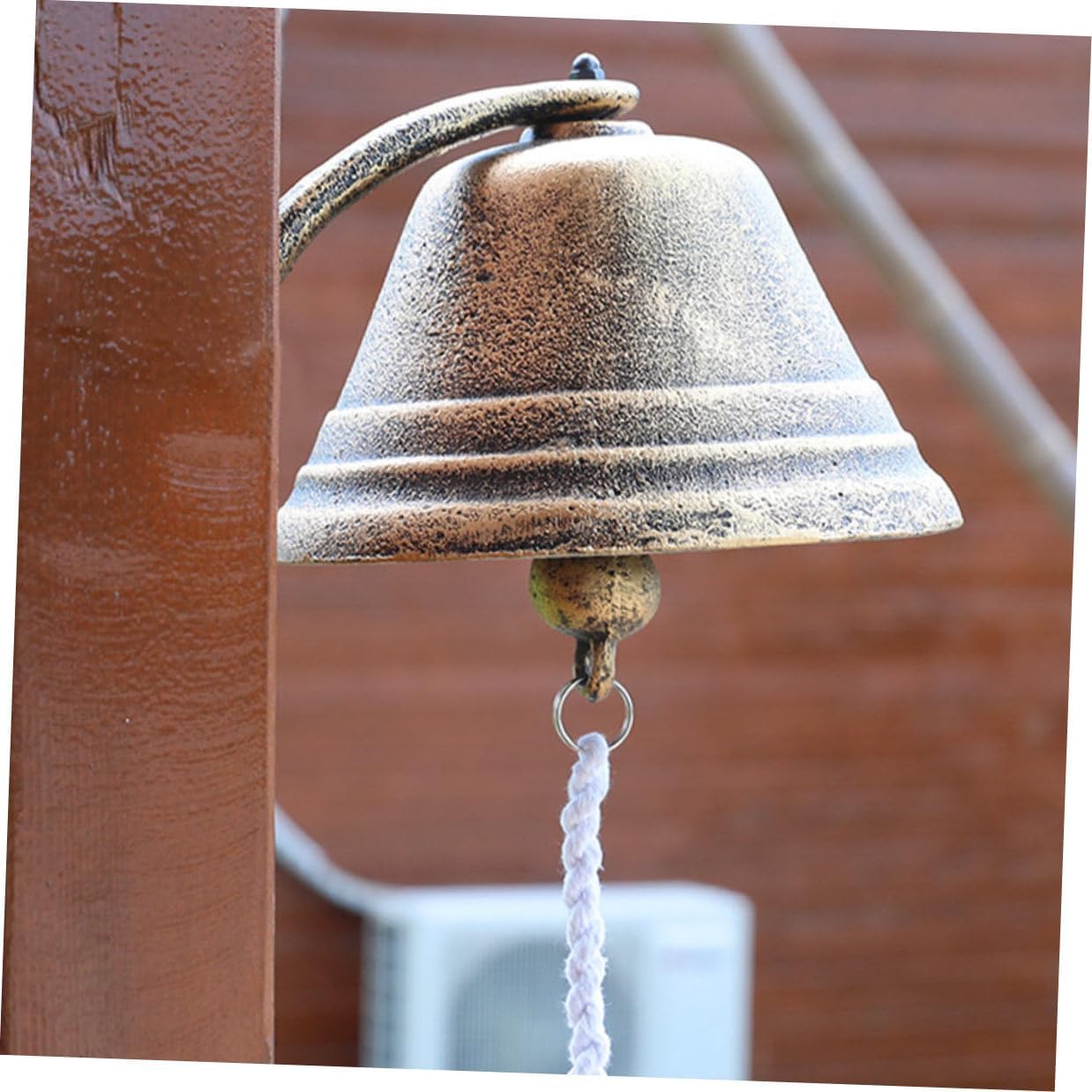 Antique Style Large Cast Iron Doorbell Bell Pendant Wall Mounted Vintage Decorative Hanging Bell for Housewarming and Holiday Scene Decor