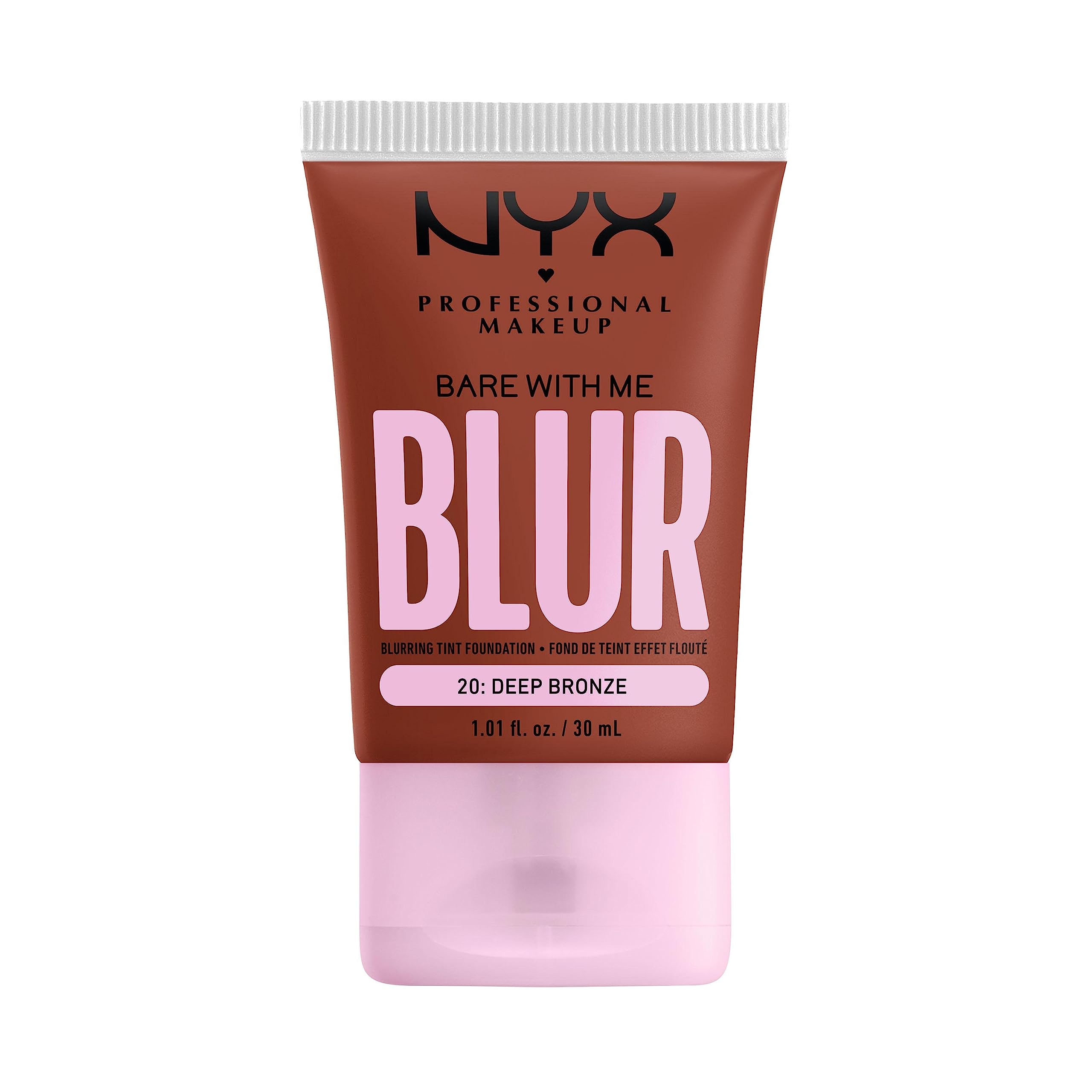 NYX PROFESSIONAL MAKEUP Bare With Me Blur Skin Tint Foundation Make Up with Matcha, Glycerin & Niacinamide - Light Neutral: 20 Deep Bronze 1.01 Fl Oz (Pack of 1)
