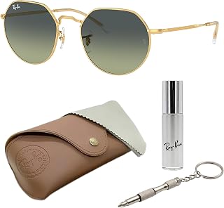 Ray-Ban RB3565 JACK 스퀘어 라운드 선글라스, 남성 및 여성용, 공식 RAYBAN 안경 키트 포함