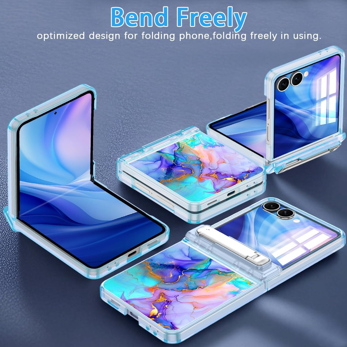 Casetego for Galaxy Z Flip 7 Case Magnetic,[Compatible with MagSafe][Built-in Screen Protector][Kickstand][Hinge Protection] Slim Shockproof Cute Women Girl Case for Samsung Galaxy Z Flip 7,Colorful