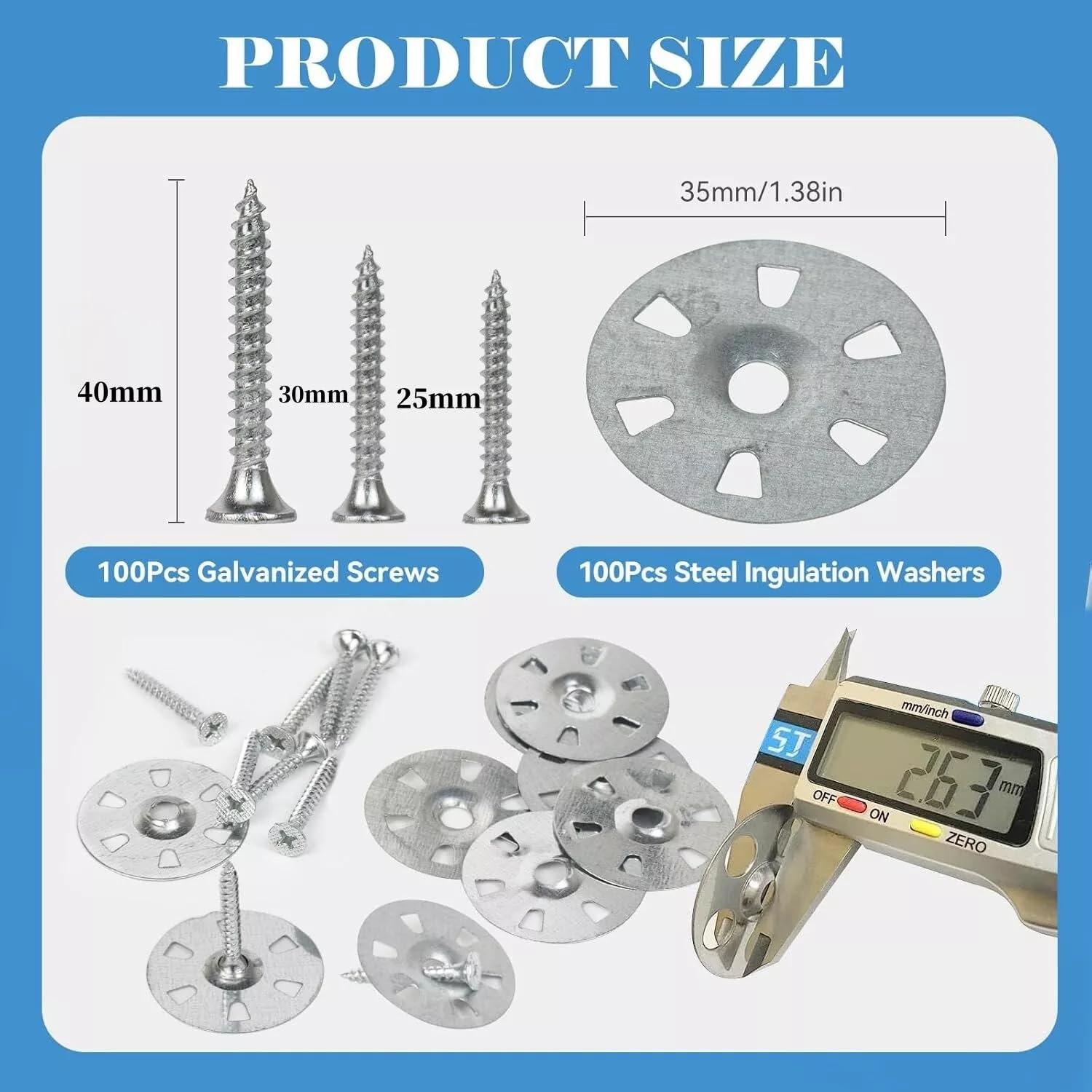Yunzhou1230 100 Pcs 36mm Stainless Steel Washers, Foam Board Fasteners - Image 4