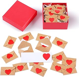 60 Sets Mini Love Notes for Him Her with Envelopes Blank Cards Long Distance Relationship Gifts Bulk for Boyfriend Girlfriend with Tiny Envelopes(Red)