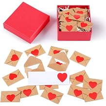 Motiskyy 60 Set Mini Love Note for Him Her with Envelope Mini Cards with Envelopes Long-distance Relationship Gift for Valentines Day Anniversary Him Her1.8 x 1.2 Inch, Love Heart, Red