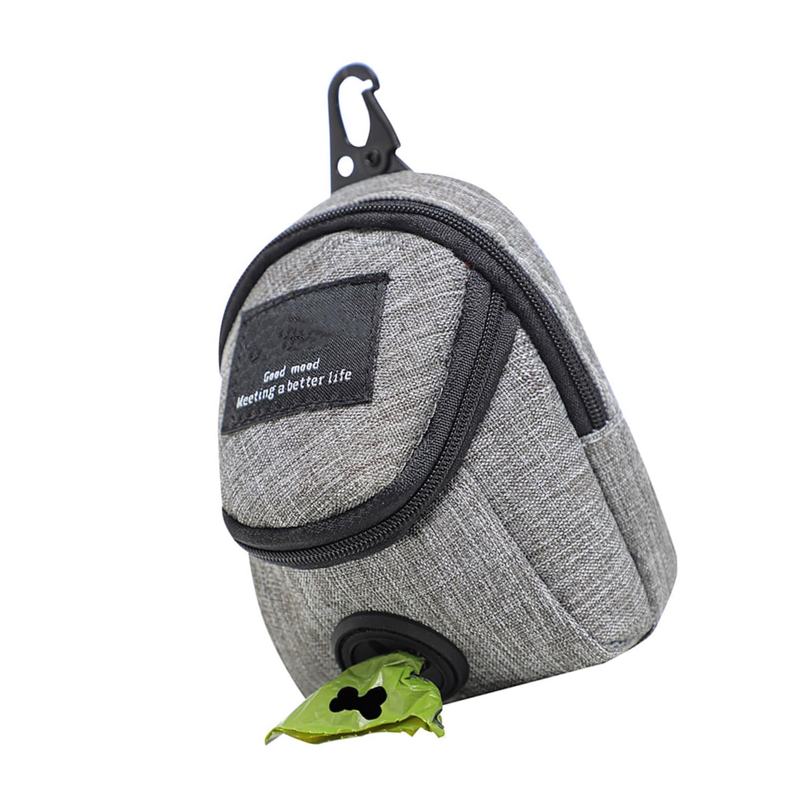 Simple Oxford Fabric Poop Bag Dispenser with Treat Pocket Clip on Accessory Multifunctional Dog Treats Bag