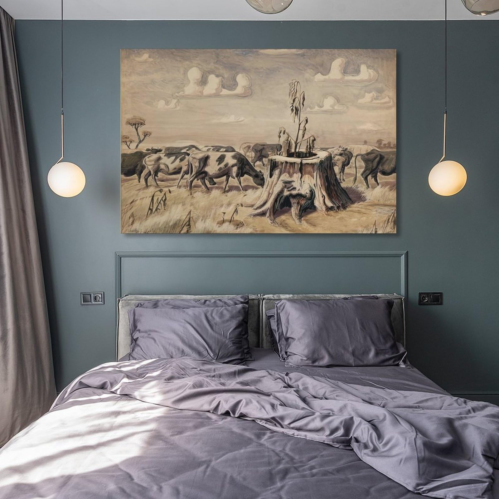 MUYIHANG Peinture murale personnalisée sans cadre Création de bande dessinée peinte à la main Décoration murale sans cadre Création de bande dessinée murale peinte à la main 50 x 75 cm