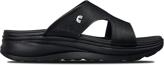 CALTO Men's Invisible Height Increasing Elevator Shoes - Ultra Light-weight Slip-on Comfort Sandals - 2 Inches Taller