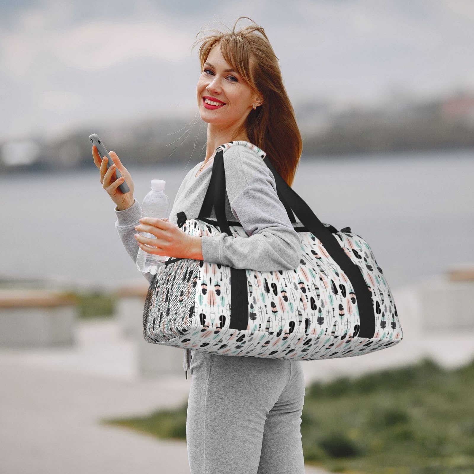 Pióro. Torba na ramię Kobiety Mężczyźni Torba podróżna Crossbody Torebka Torba na ramię Torebki robocze Codzienna torba Hobo