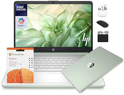 HP 14 Laptop Student Business 2025 Flagship Computer, AI Copilot, 4-Core 13th Gen Intel CPU, 16GB RAM 628GB Storage (128GB UFS+500GB Ext) 1-Yr Office 365 Long Battery HubxcelAccessory Win 11S Lavender