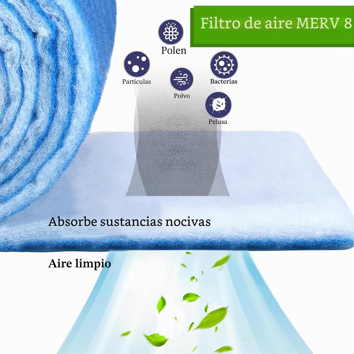 Kit de filtros de ventilación de aire MERV 8 de 12 x 132 pulgadas, filtros electrostáticos de ventilación de suelo para aire acondicionado, horno HVAC, rejillas y hogar móvil, 132 ganchos