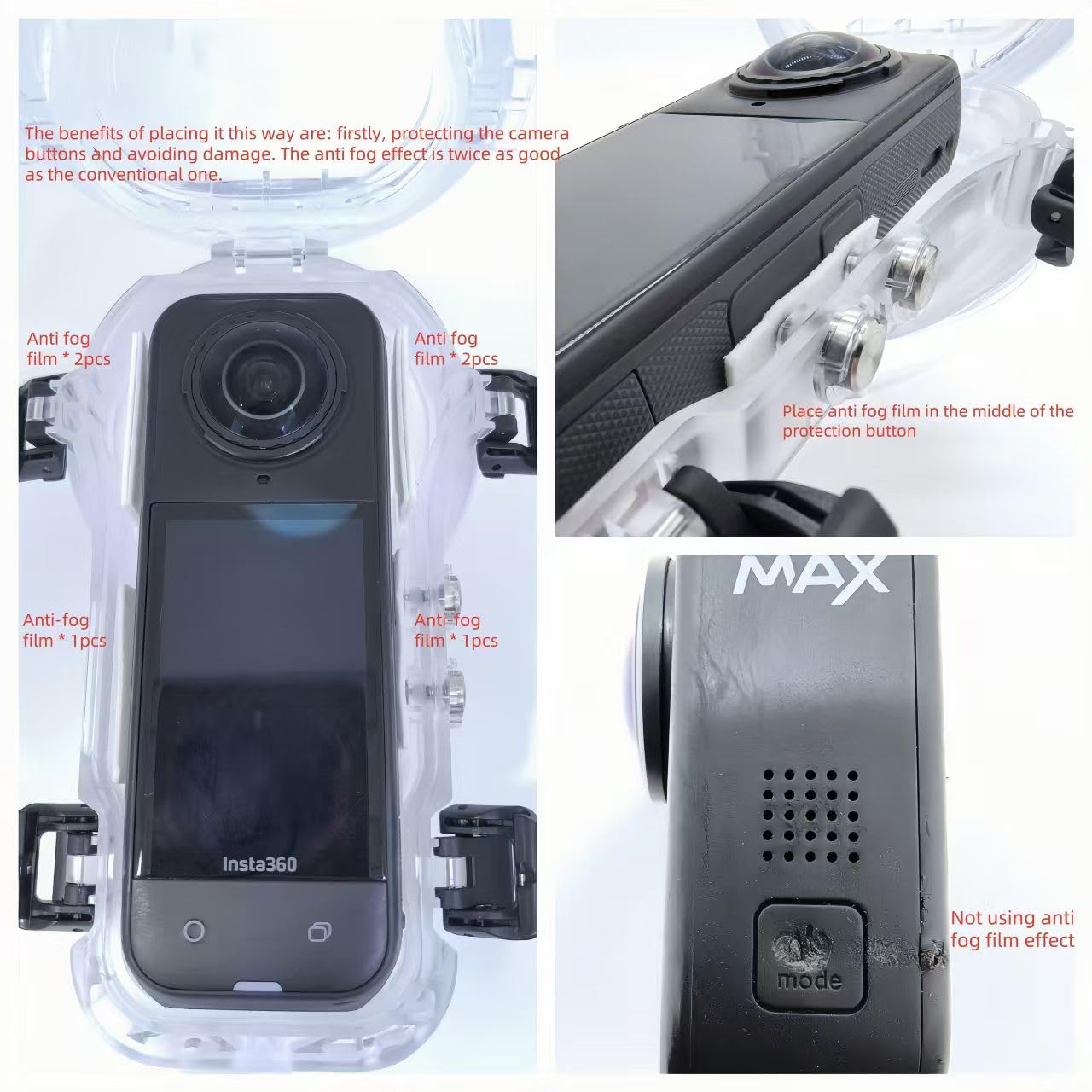 Wasserdichtes Gehäuse für Insta360 X5, 60M Unsichtbar Tauchgehäuse Unterwassergehäuse Invisible Dive Case Schutzgehäuse Zubehör für Insta360 X5