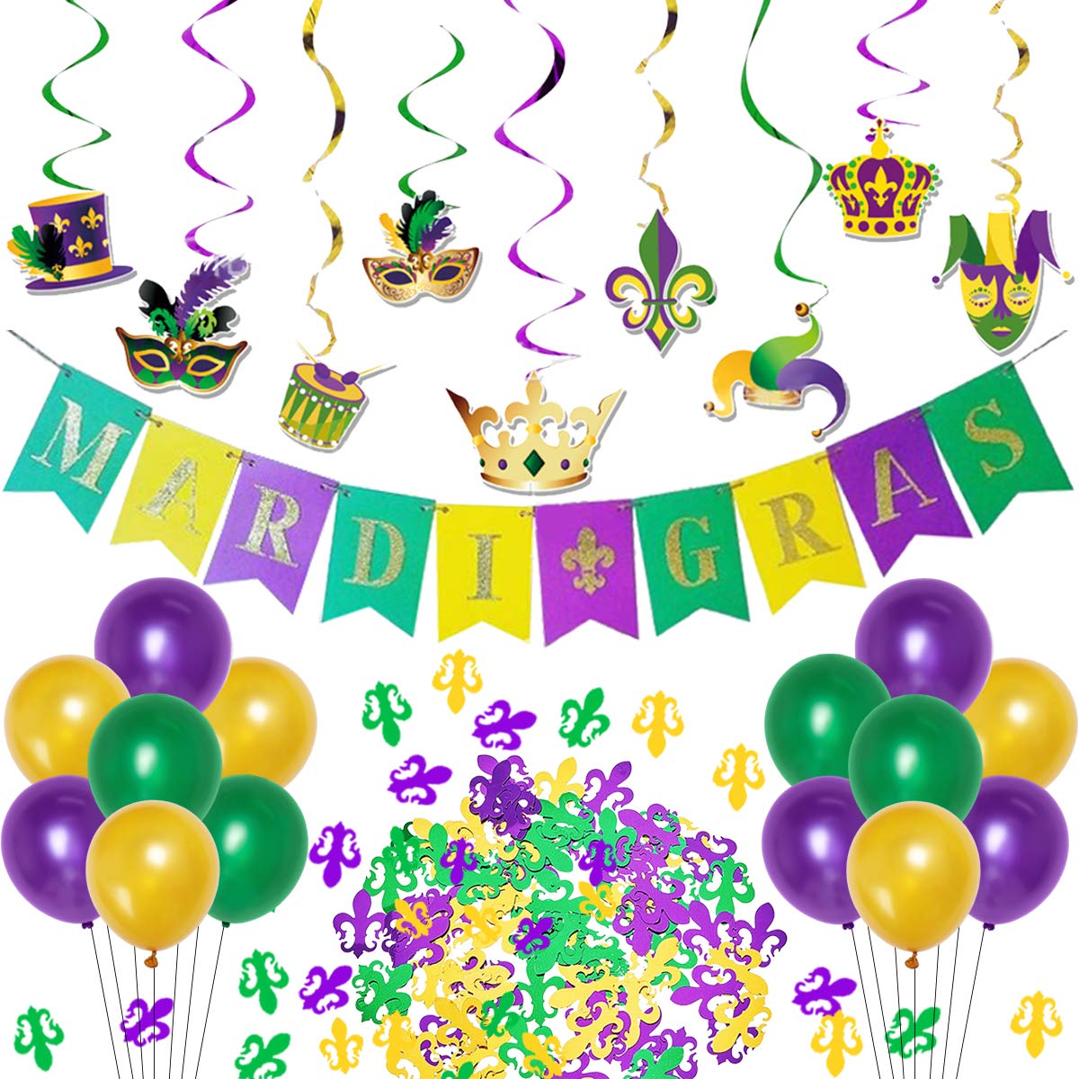 Mardi Gras Party-Dekorationen – 8 Stück Waben-Tischaufsätze – 3D Karnevals-Deko Für Jungen & Mädchen