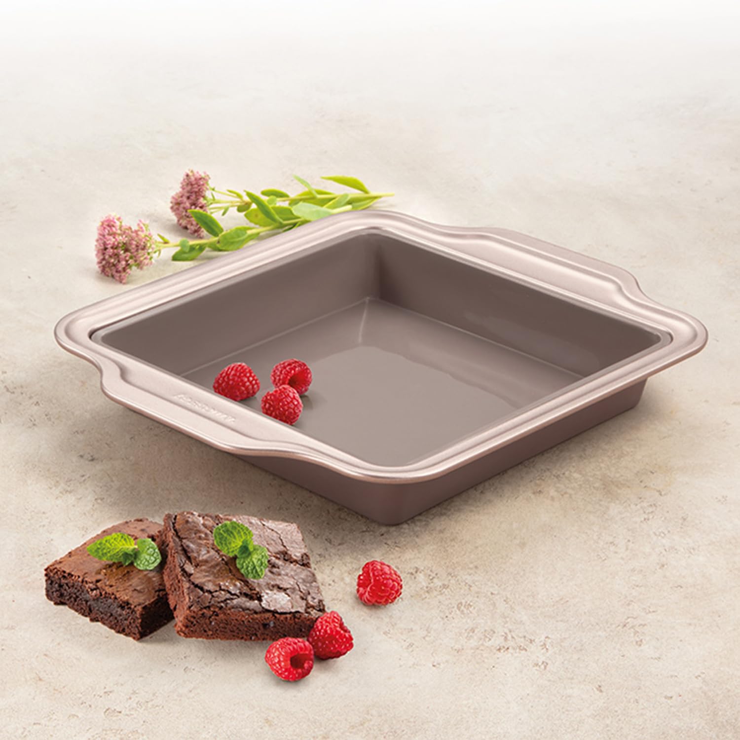 Tescoma 623320 Tortiera quadrata silicone + bordo in metallo 20x20 cm