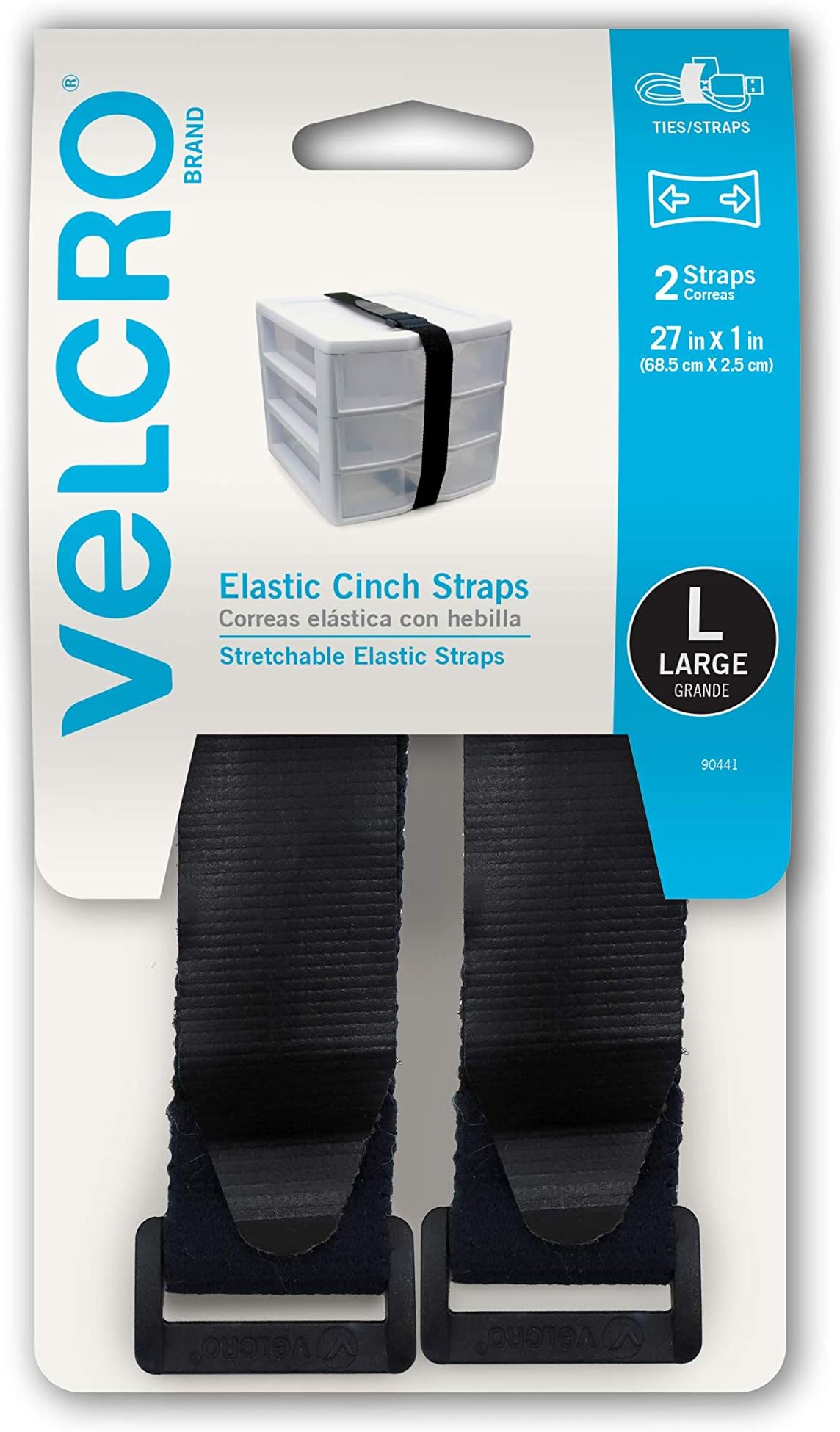 Velcro 2 Pack1x27 Black Velcro Strap