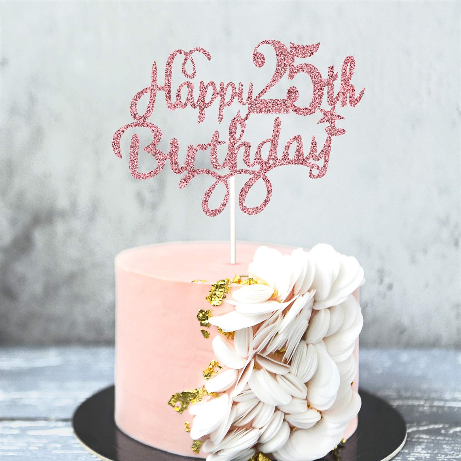 Cupcake-Topper 'Happy 25th Birthday' – 30 Stück, Glitzernd, Für Vintage-Partys