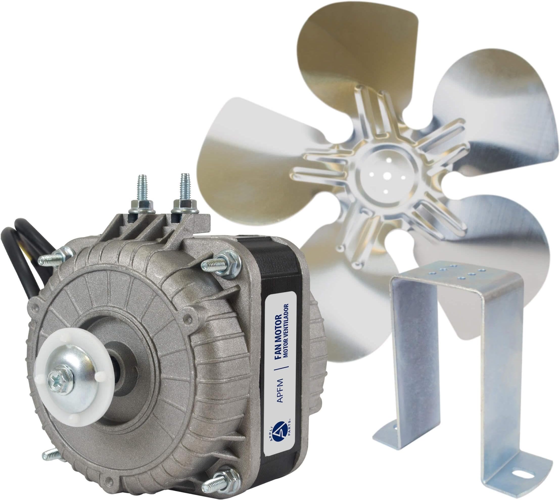 Appli Parts APFM-161E 16W Condenser and Evaporator Fan Motor 115V 60Hz 0.95A, Includes 10in Aluminum Fan Blade and Mounting Base, Universal Replacement for Commercial Refrigeration Units