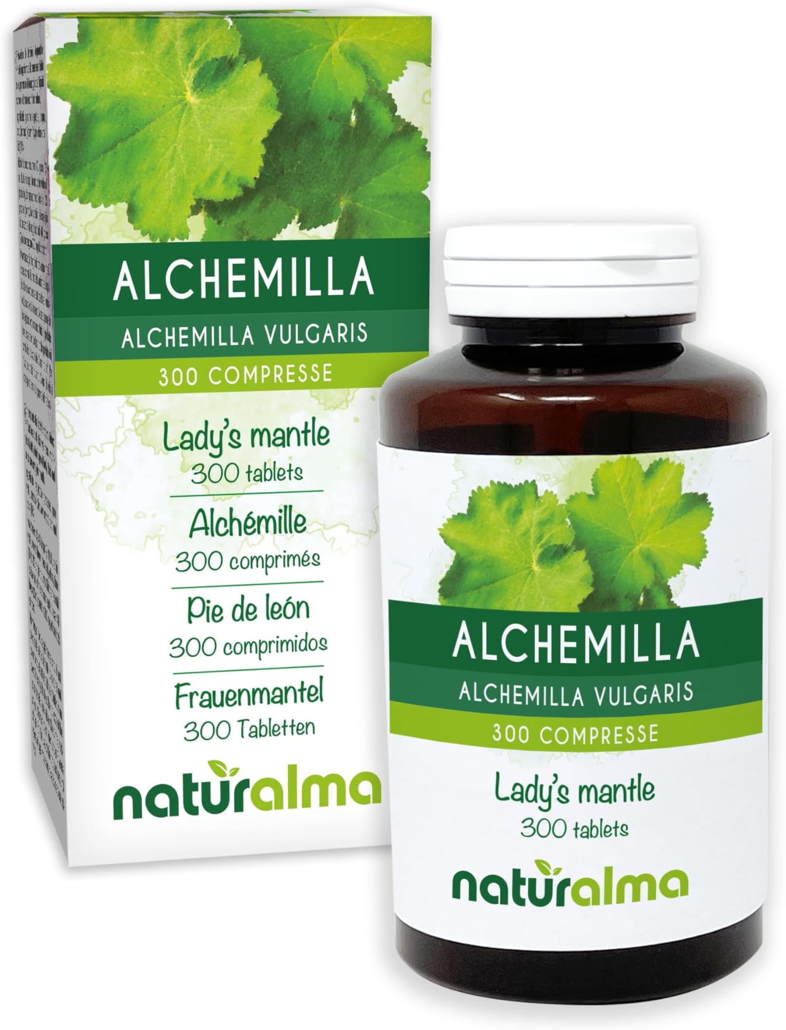 Lady's Mantle (Alchemilla vulgaris) herb Naturalma - 150 g - 300 Tablets - Food Supplement - Natural and Vegan
