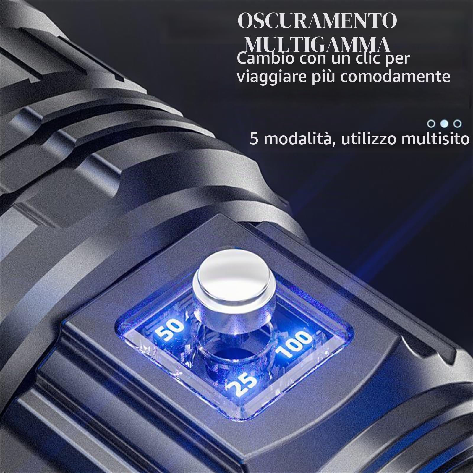 Torce Ad Alto Lumen, Potenti Torce Tattiche, Torcia A LED A 5 Modalità Zoomabile, Impermeabile, Luce Flash Portatile Per Emergenze, Campeggio, Escursionismo