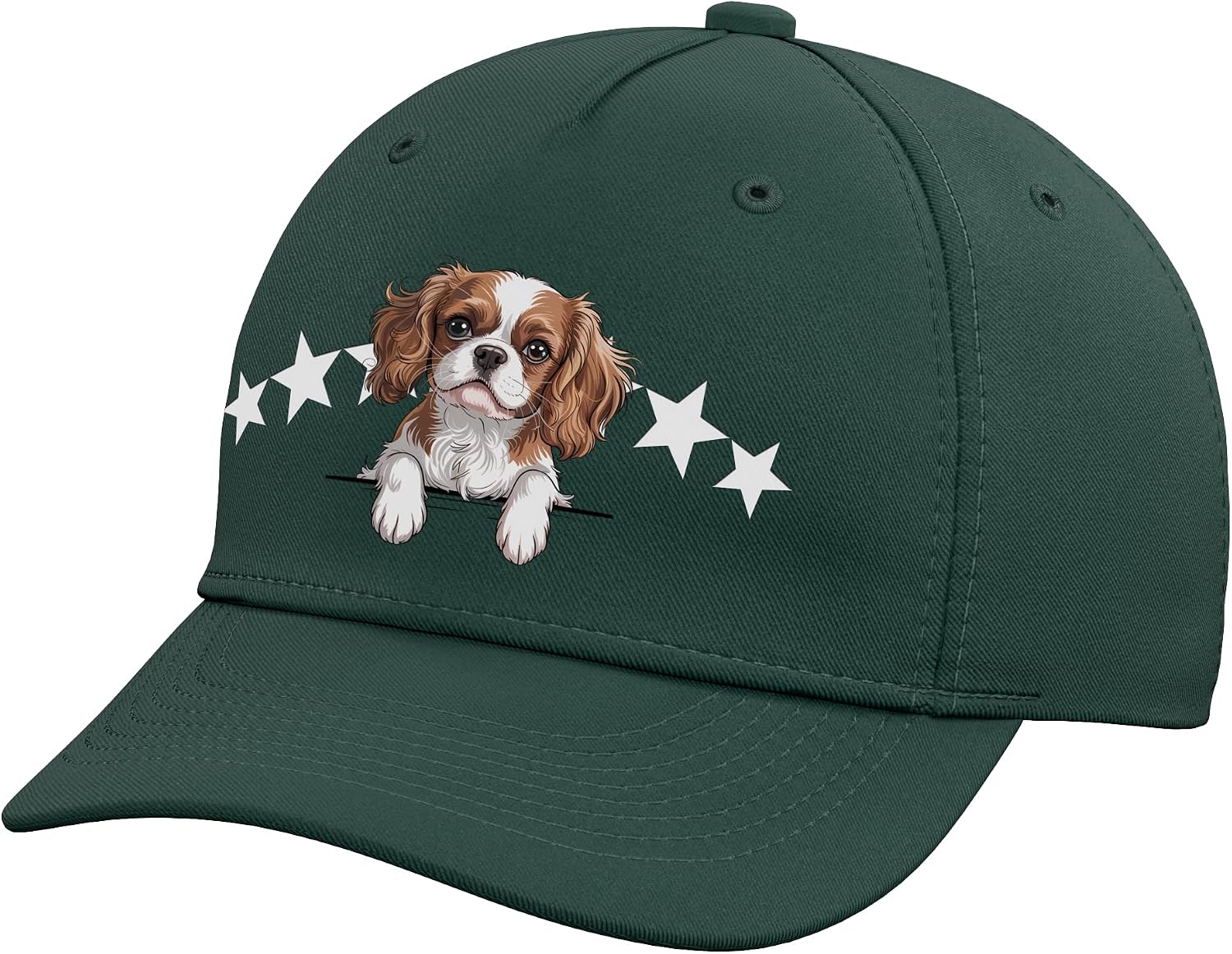 Cavalier King Charles Spaniel Funny Peeking Pocket Puppy Dog Adjustable Baseball Hat