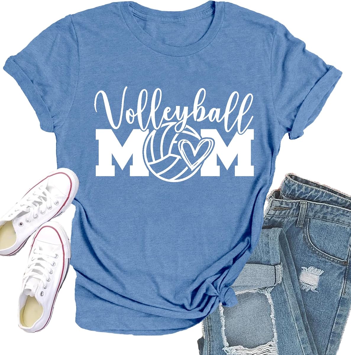 Womens Baseball Mom Shirts Baseball Heart T-Shirt Funny Game Day Tee Tops
