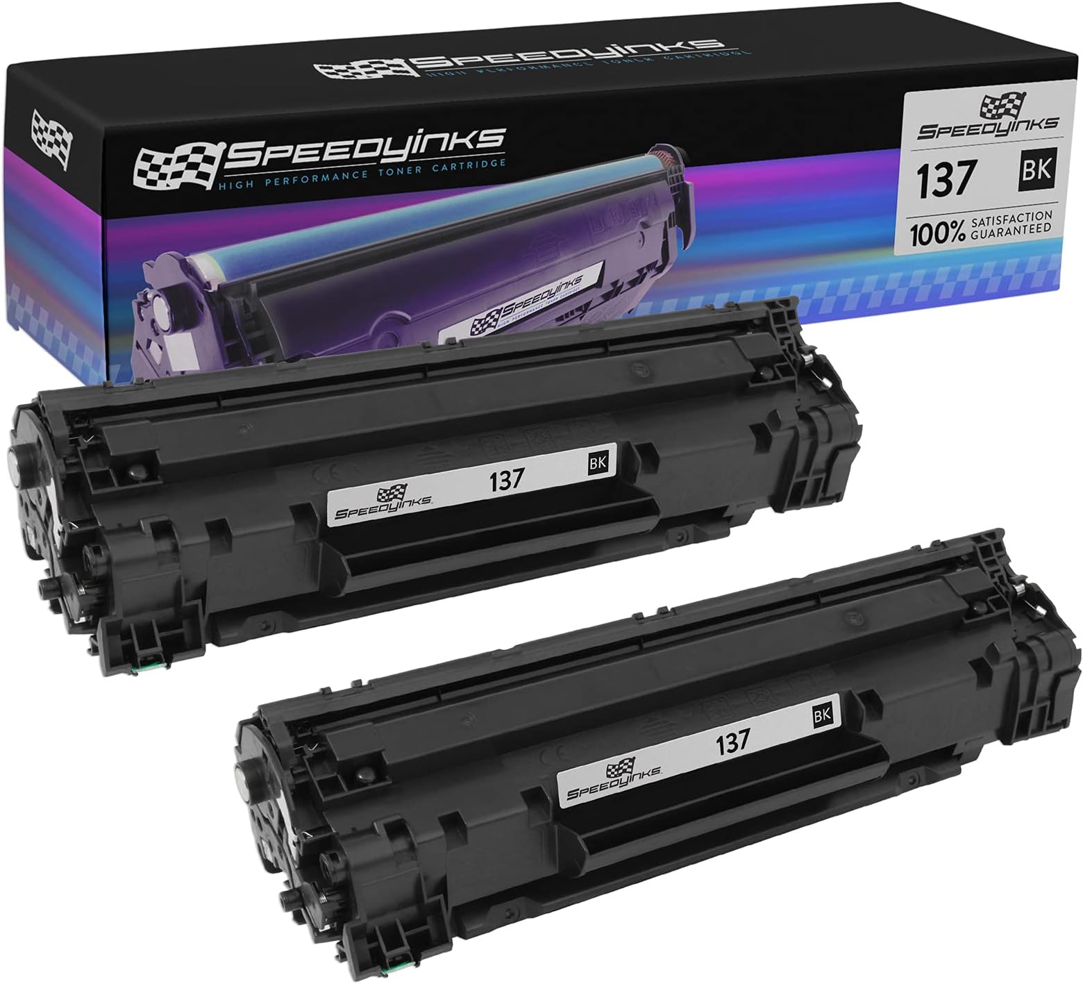 SPEEDYINKS Compatible Toner Cartridge Replacement for Canon 137 (Black, 2-Pack)
