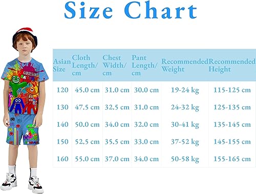 Miniatura 7 de Conjunto de camisa para niño y niña, traje corto de camisa de dibujos animados, monstruo de terror de manga corta para niños y niñas