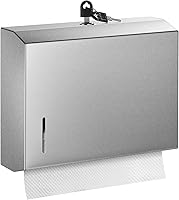 Vista 12 de Dispensador de toallas de papel para montaje en pared comercial, dispensador de toallas de mano con pliegue en C y multipliegue, soporte de acero