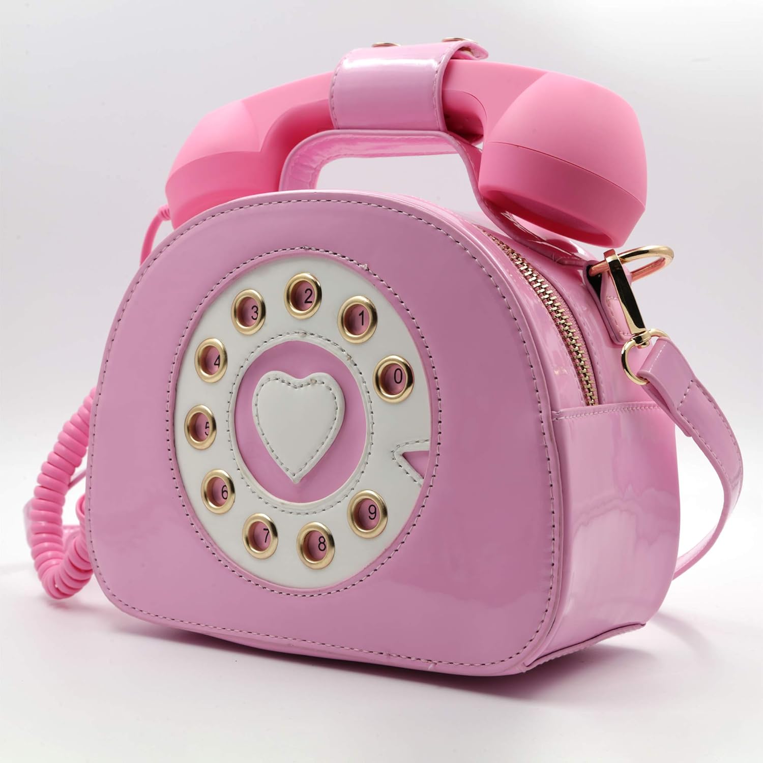 QiMing Retro dial telephone Crossbody Shoulder Bag,Pu Movable microphone Purse for Women - Image 2