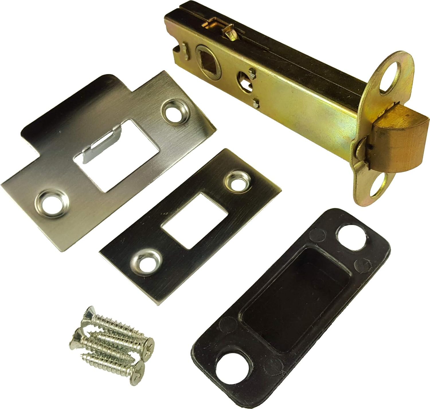 D&H™ 98mm 4" Inch Double Sprung Tubular Mortice Latch Brushed Satin