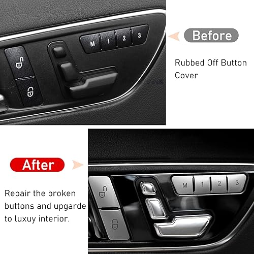 Miniatura 2 de Jaronx Compatible con la cubierta del botón de bloqueo de la puerta de Mercedes Benz y las calcomanías de la cubierta del botón de la puerta de
