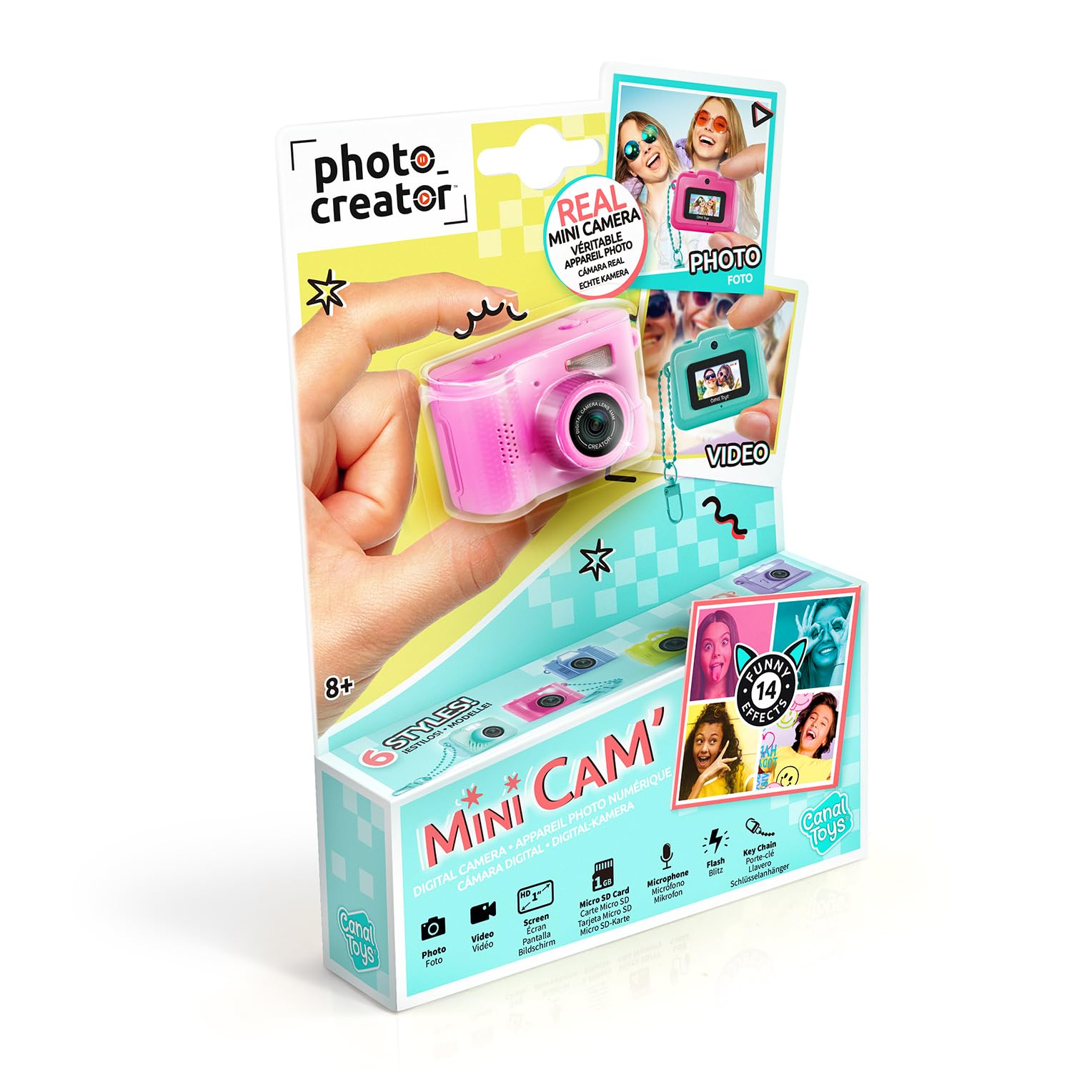 Canal Toys – Photo Creator – Appareil Photo et Vidéo Numérique Mini Cam' – Compact - avec Porte-clé et Carte SD 1Go Inc