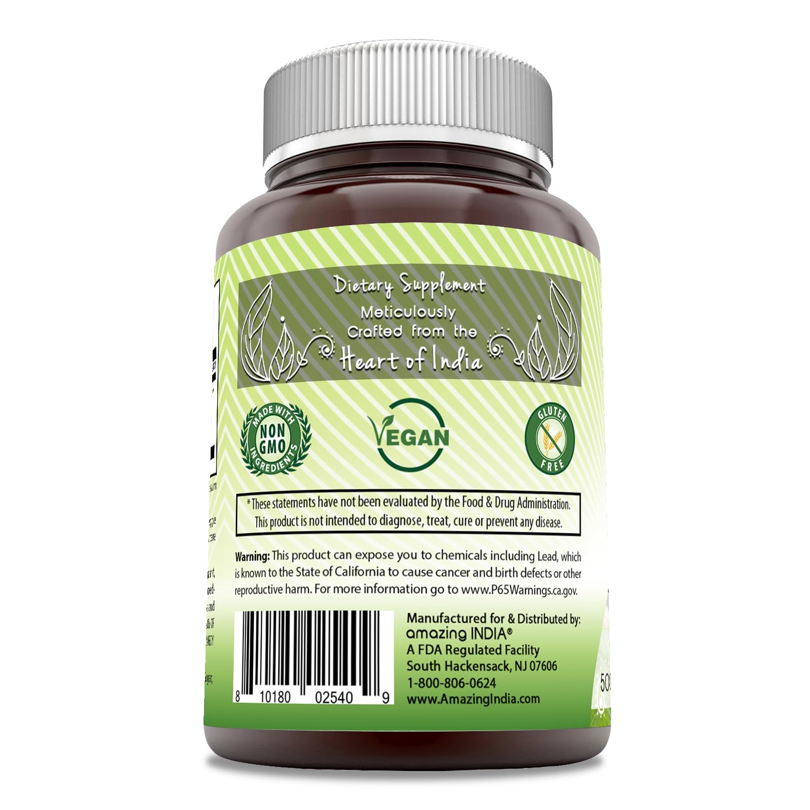 Amazing India Natural Triphala Supplement | 500 Mg per Serving | 120 Veggie Capsules | Gluten-Free | Made in USA — Amazon image 3