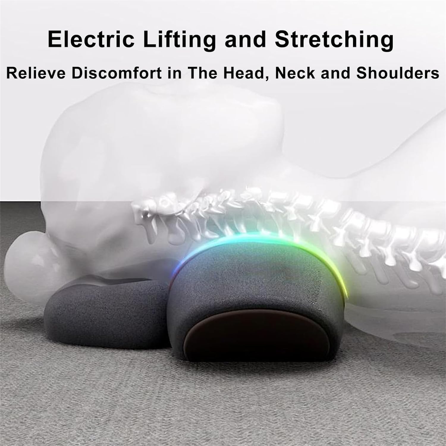 CallixeThera Kissen, CallixeThera Kissen Massage, Callixe Nackenkissen, Beheiztes Massage Nackenkissen, Ergonomisches Massagekissen für Nacken, Einstellbares Memory-Schlafkissen (Grau, 3Funktionen)