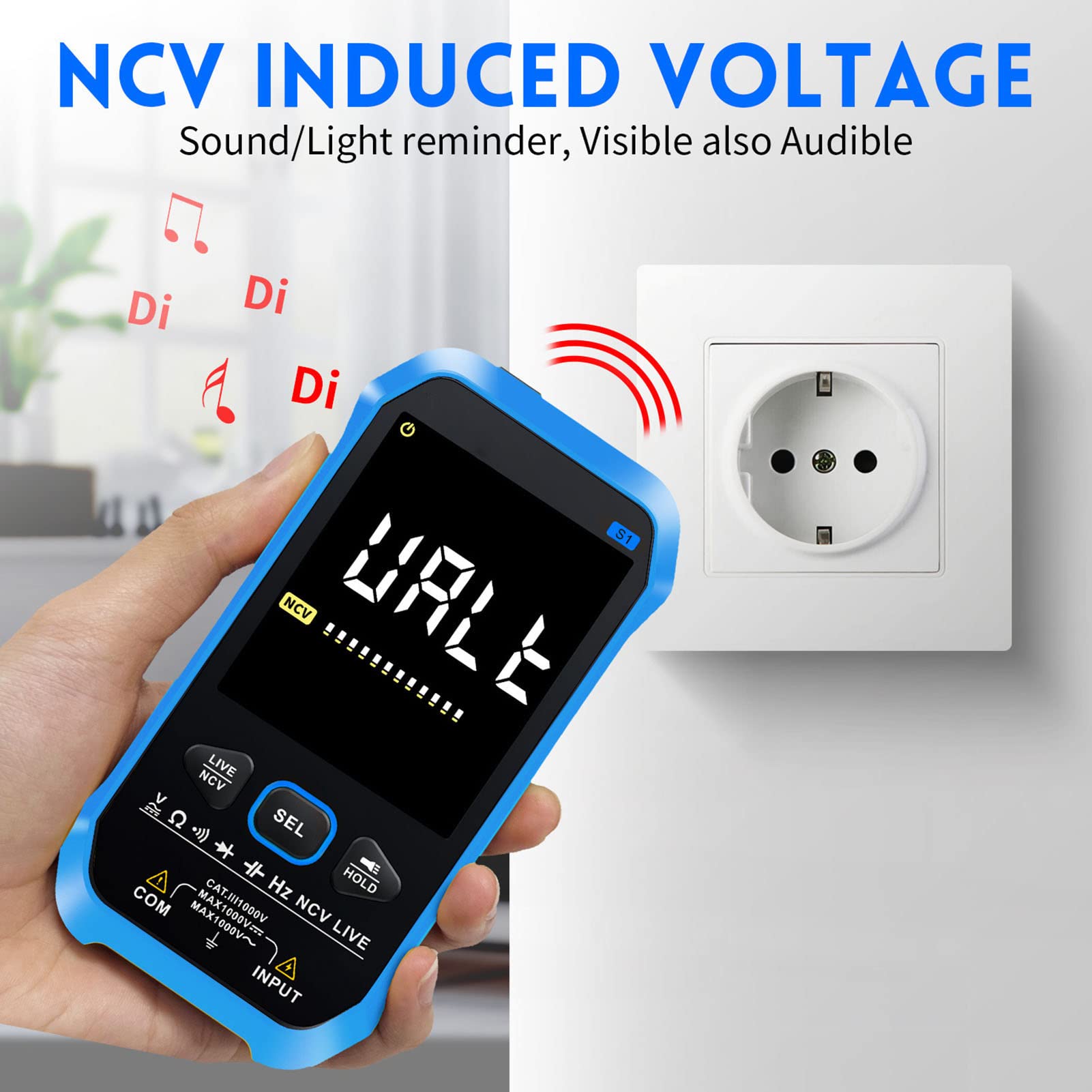 Multimetro Digitale Tester con Display LCD Ad Alta Precisione per la Risoluzione dei Problemi Elettrici e Automobilistici con Batteria Integrata