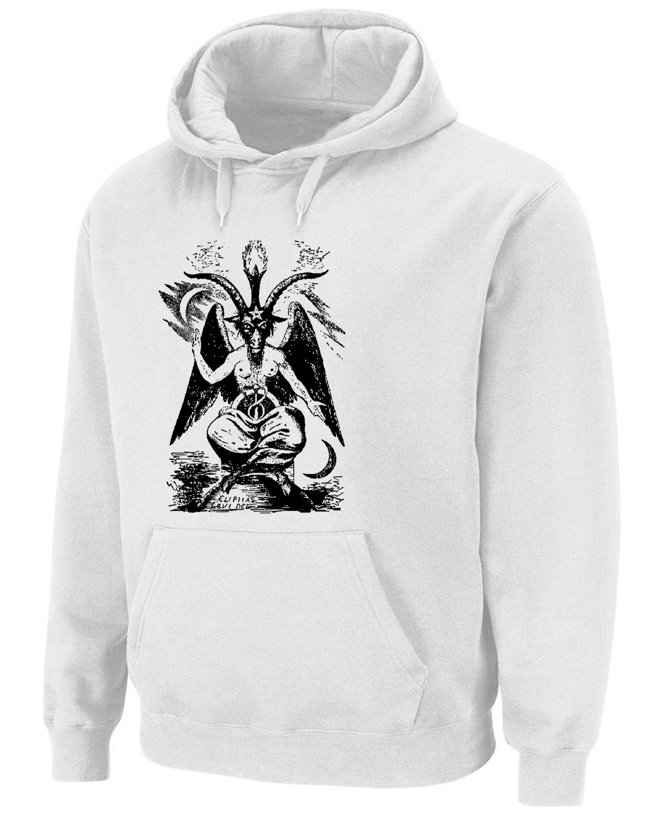 Tribal T-Shirts Men's White Baphomet Goat Of Des Hoody (Medium, )