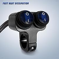 Vista 7 de Interruptor de manillar de motocicleta, interruptor de luz para manillar ATV, impermeable, doble control, interruptor de corte, focos de luz