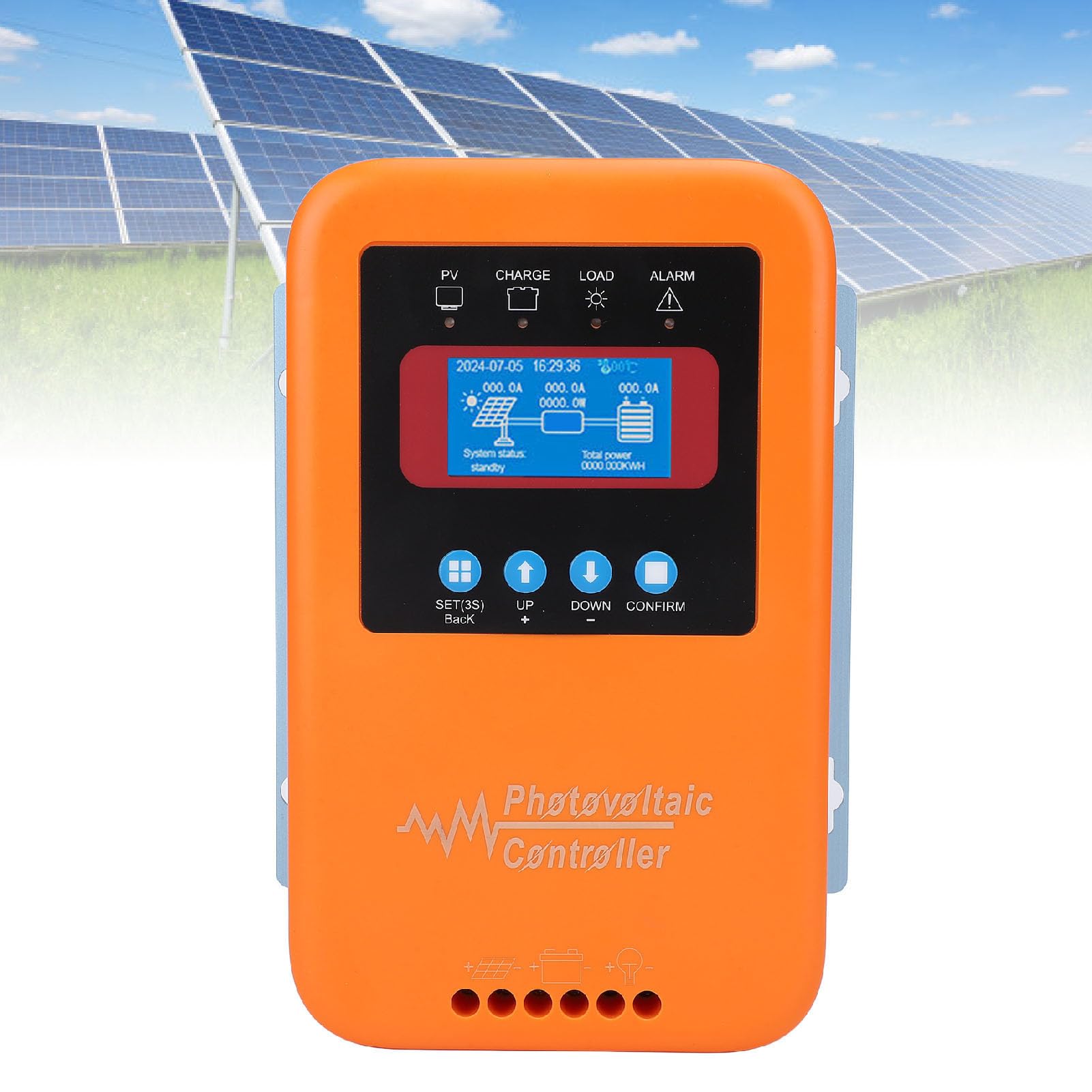 Dpofirs MPPT Słoneczny Regulator Ładowania 12V 24V 36V 48V, Wyświetlacz LCD