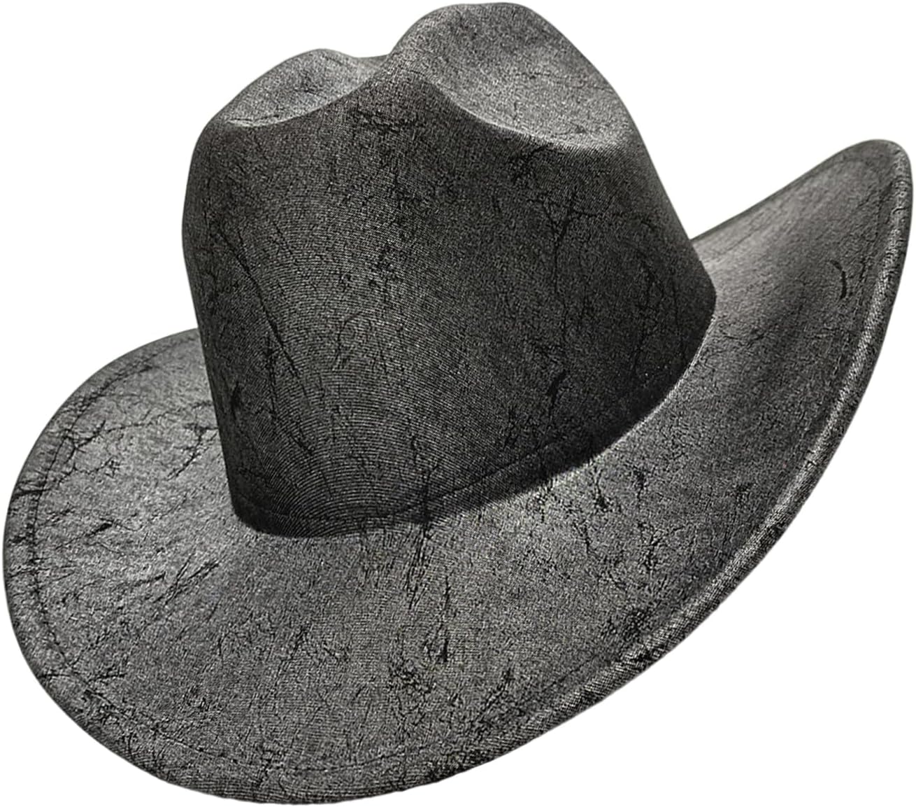 Large Brims Western Hat PU Leather Top with Retro Texture for Costume Parties Music Festival Dressingup Props Fedoras Hat