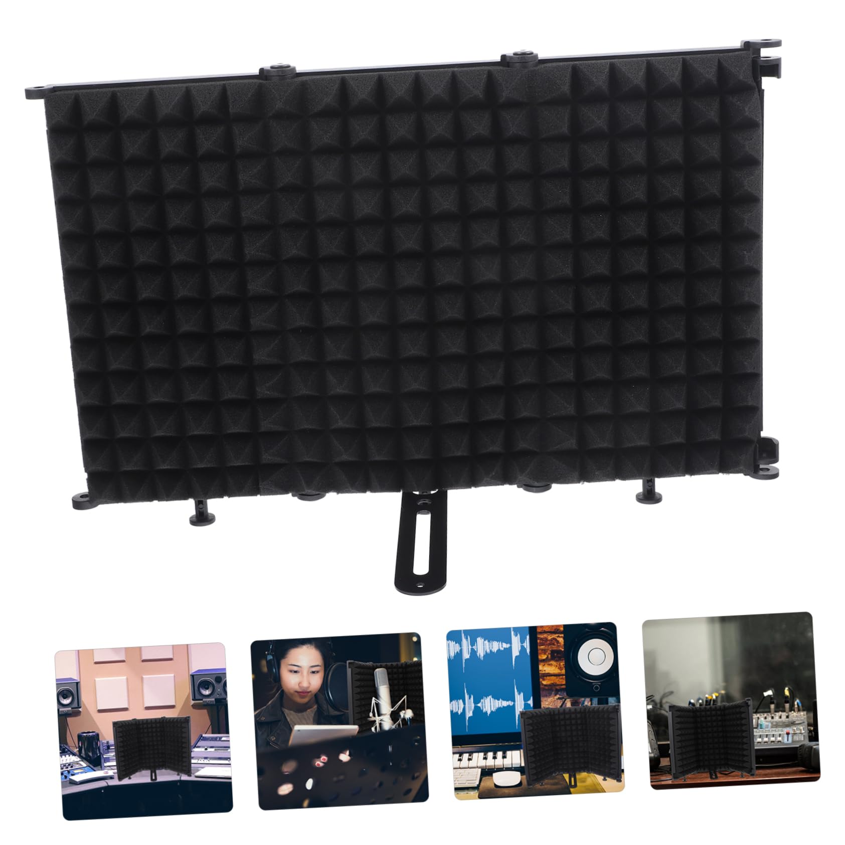 1zestaw Filtrów Mikrofonowych z Metalowym Osłoną Składany Osłonowy Filtr Akustyczny Do Nagrywania i Streamingu Wysokiej Gęstości Wygodny Użytkowaniu Idealny Do Studio i