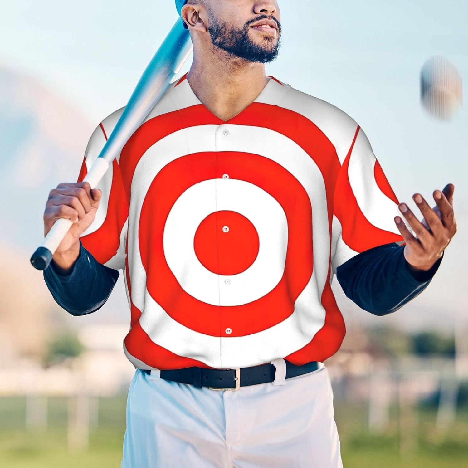 Design Target Stylish Softball Jersey,Personalized and Breathable Baseball Button Down for Men for All Seasons and Occasions