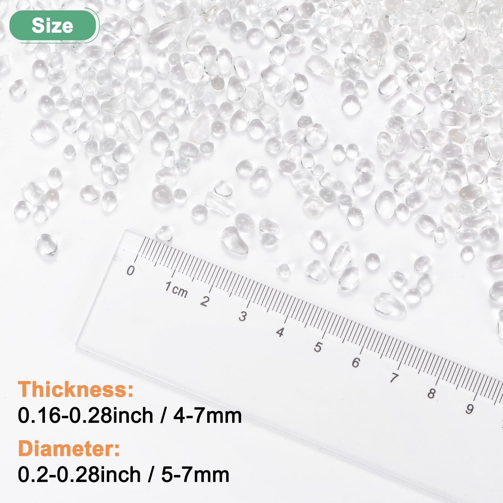 M METERXITY High Luster Round Fire Glass Beads, Glass Gems, Glass Pebbles - Image 3