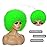 JSDshine Green Afro Wigs for Women - Soft 70s Kinky Curly Synthetic Hair Wig with Bangs, Natural Looking Short Afro Puff Bouncy Big for Daily & Party Use